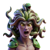 wonderful vintage A gorgon, with snakes for hair, turning a warrior to stone, dark and terrifying style exclusive png