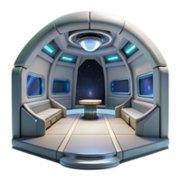 impressive rustic A sleek, minimalist spaceship interior with panoramic views of space, soft interior lighting, futuristic, cinematic, authentic png
