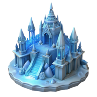 beautiful modern An intricate ice palace, carved from a glacier, ethereal blue lighting, fantasy setting professional png