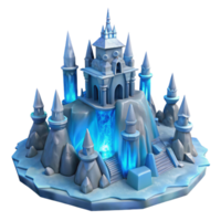 vibrant artistic An intricate ice palace, carved from a glacier, ethereal blue lighting, fantasy setting 4K png