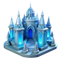 vibrant rustic An ice palace with intricate carvings, cool blue light, Art Deco style, detailed png