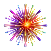 impressive minimalist A chaotic explosion of light particles, resembling a firework display, with vibrant, multicolored sparks exclusive png