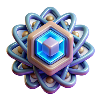 impressive minimalist A quantum computer core, glowing with complex energy patterns, intricate geometric design, art deco style, soft lighting 4K png