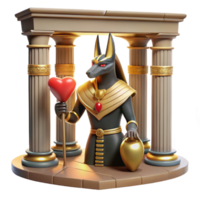 wonderful rustic Anubis weighing a heart against a feather in the Hall of Judgment, dramatic chiaroscuro lighting, hieroglyphs covering the walls, ancient Egyptian style exclusive png