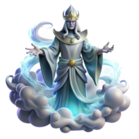 beautiful abstract A wise oracle surrounded by swirling mists, illuminated by an ethereal light, fantasy art style high resolution png