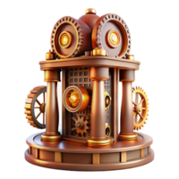 magnificent minimalist An intricate clockwork tower, steampunk style, gears and cogs visible, warm lighting, fantasy setting high quality png