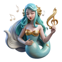 extraordinary modern A siren luring sailors with her enchanting song, misty and ethereal, Art Nouveau style premium png