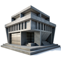 elegant classic A Brutalist concrete library, harsh shadows, minimalist style, high contrast black and white, original png