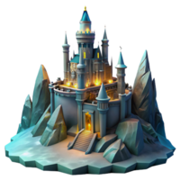 magnificent modern A towering castle on a mountaintop, dramatic lighting, fantasy setting, digital painting, authentic png