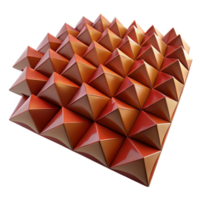 magnificent contemporary A field of tessellated triangles in shades of deep red and ochre, with a textured, impasto surface, lit by a warm, directional light original png