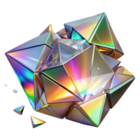 wonderful abstract Shattered glass shards reflecting a rainbow of colors, lit by a bright, white light, cubist style original png