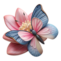 impressive creative A delicate butterfly resting on a flower, intricate wing patterns, macro photography style original png