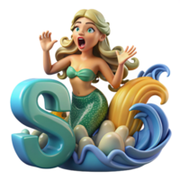 magnificent abstract A siren luring sailors with her enchanting song, ocean waves crashing around her, dramatic and romantic style premium png