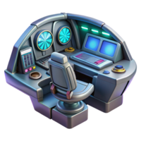 vibrant vintage A spaceship cockpit with holographic controls, futuristic and complex, dim lighting detailed png