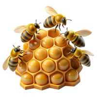 extraordinary minimalist A swarm of bees buzzing around a honeycomb, macro photography, golden light, detailed textures genuine png