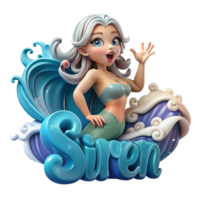 magnificent classic A siren luring sailors with her enchanting song, ocean waves crashing around her, dramatic and romantic style high quality png