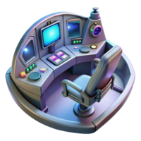beautiful abstract A spaceship cockpit with holographic controls, futuristic and complex, dim lighting exclusive png
