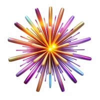 magnificent creative A chaotic explosion of light particles, resembling a firework display, with vibrant, multicolored sparks exclusive png