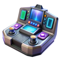impressive abstract A futuristic control panel with glowing buttons and displays, complex interface, sci-fi movie prop style high resolution png