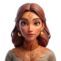 impressive minimalist A portrait of a woman with intricate henna tattoos on her hands and face, warm lighting, Middle Eastern art style genuine png