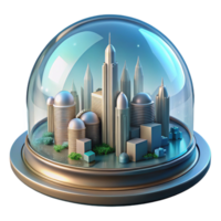 wonderful creative A futuristic city built within a giant, transparent dome, sci-fi art style, soft lighting genuine png
