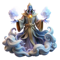 impressive classic A wise oracle surrounded by swirling mists, illuminated by an ethereal light, fantasy art style exclusive png