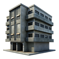 vibrante rústico uma solteiro, brutalista concreto apartamento bloquear, severo sombras, nublado céu, fotorrealista, distópico, Alto resolução png