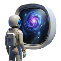 beautiful abstract A lone astronaut gazing at a massive, swirling nebula through the window of a sleek spaceship, cosmic dust particles illuminated by starlight 4K png