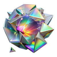 vibrant creative Shattered glass shards reflecting a rainbow of colors, lit by a bright, white light, cubist style professional png