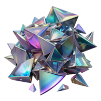 vibrant classic A chaotic composition of shattered glass shards, in iridescent hues, with sharp, reflective surfaces high resolution png