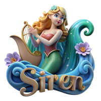 magnificent rustic A siren luring sailors with her enchanting song, ocean waves crashing around her, dramatic and romantic style original png