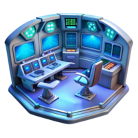 magnificent abstract A futuristic spaceship interior with holographic displays and sleek control panels, dim blue lighting original png