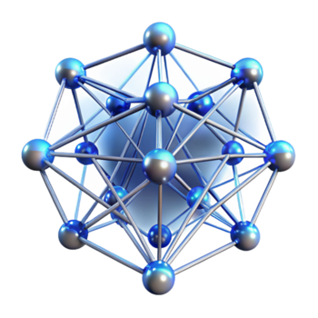 magnífico minimalista un complejo red de interconectado nodos y alambres, pulsante con energía, brillante con un etéreo azul luz, en un minimalista, resumen estilo genuino png