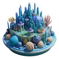 serene minimalist Underwater city, bioluminescent coral structures, deep ocean backdrop, mysterious, surreal, professional png