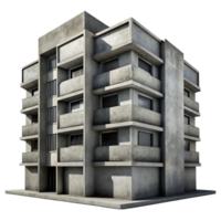 magnificent rustic A single Brutalist concrete apartment building, harsh shadows, overcast sky, monochrome, gritty texture premium png