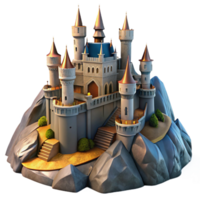 beautiful rustic A medieval castle perched on a mountaintop, fortified walls, dramatic lighting, fantasy setting authentic png