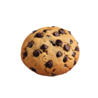 Delicious chocolate chip cookie on a clean transparent background highlighting its generous chocolate pieces, Chocolate chip cookie on transparent background png