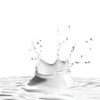 Dynamic milk splash captured in isolation against a black background for a striking visual effect and fluid motion, Milk splash isolated Stock Illustration png