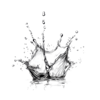 Dynamic water splash captured in a detailed study of fluid movement on a transparent background, Water splash isolated on transparent Stock Illustration png