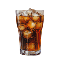 Refreshing cola with ice in a glass against a calming backdrop, perfect for a hot day, cola with ice png