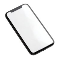 An empty mobile phone lying flat on a clean transparent background ready for personalization or display purposes, empty mobile phone on transparent backgroundfile png
