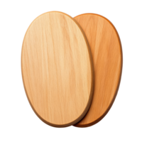 Two oval wooden blanks on a transparent background for crafting and creative projects, oval wooden blanks boards isolated on transparent background png