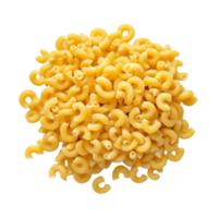 Dried macaroni pasta arranged on a clean transparent background ready for cooking or baking in various dishes, dry macaroni on transparent background png