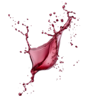 Red wine splashing elegantly on a transparent background, showcasing its rich color and dynamic movement in midair, red wine splashing isolated on transparent background png