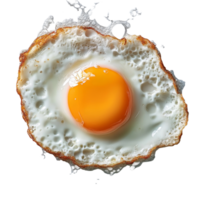 Floating fried egg isolated on a light background showcasing its golden yolk and crispy edges in a dynamic view, Floating fried egg isolated png