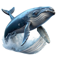 serene traditional A majestic humpback whale breaching the surface of the ocean, water cascading down its massive body, in a dramatic photography style professional png