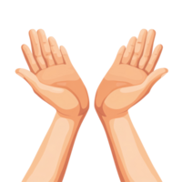 Open hands showing generosity and openness in a minimalist setting to symbolize sharing and welcoming, flat human open hands holding or presenting something isolated on transparent background png