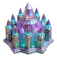 wonderful traditional Crystal palace, intricate facets, iridescent colors, magical light, fantasy setting, highly detailed, original png