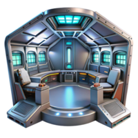 magnificent artistic A futuristic spaceship interior, sleek metallic surfaces, glowing control panels, sci-fi movie still authentic png
