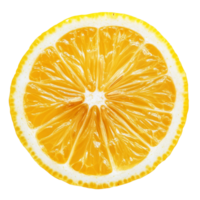 Slice of fresh lemon citrus fruit on a clean transparent background for culinary and decorative use, slice of lemon citrus fruit isolated on transparent background png
